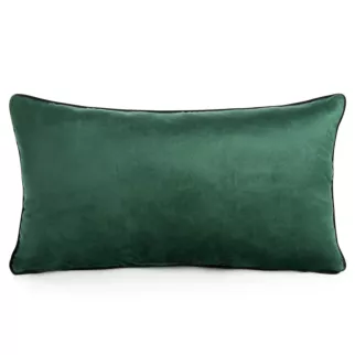 Poduszka 30 x 50 cm welwetowa ciemnozielona z kontrastującą lamówką GAJA 3
