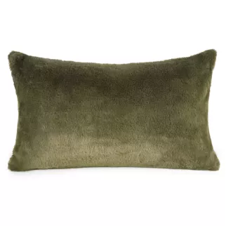 Poszewka na poduszkę 30x50 cm oliwkowa z miękkiej futrzanej tkaniny NINA