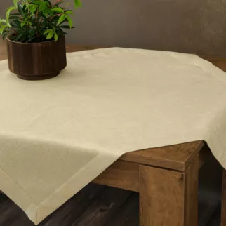 Bieżnik na stół złoty 85x85 cm o strukturze płótna STELLA 1 z dodatkiem srebrnej nici