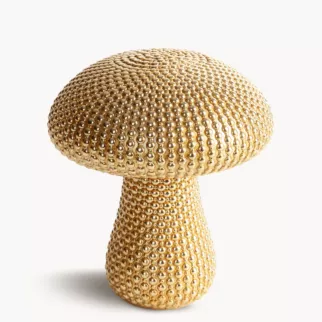 Figurka dekoracyjna grzybek pokryta złotymi kuleczkami