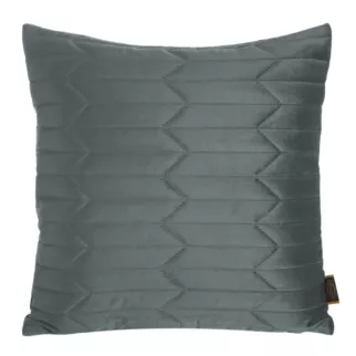 Poszewka na poduszkę 45x45 cm welwetowa, ciemnomiętowa pikowana metodą hot press w geometryczny wzór SOFIA Eurofirany Premium