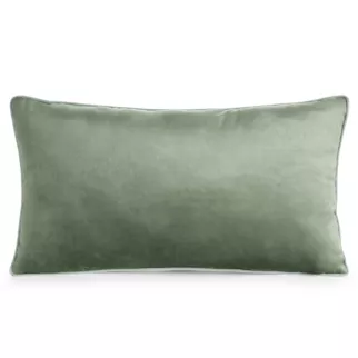 Poduszka 30 x 50 cm welwetowa oliwkowa z kontrastującą lamówką GAJA 3