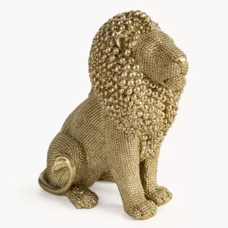 Figurka szampańska Lew o drobnym strukturalnym wzorze 15x8x18 cm ELDO 4