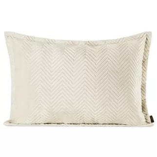 Poszewka na poduszkę 50x70 cm welwetowa, kremowa pikowana w jodełkę metodą hot press SOFIA Eurofirany Premium