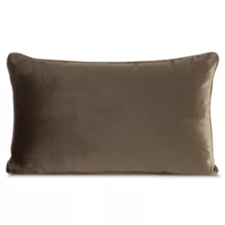 Poduszka 30 x 50 cm welwetowa ciemnobrązowa z kontrastującą lamówką GAJA 3