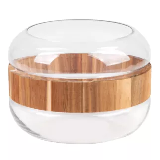 Wazon dekoracyjny GRACE ze szkła i drewna