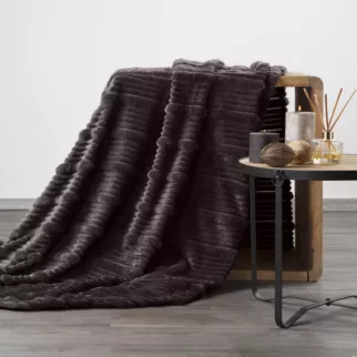 Koc 150x200 cm stalowy, typu flano z wzorem 3D NINA