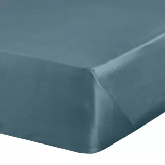 Prześcieradło gładkie bez gumki 180x210 cm z satyny bawełnianej kolor niebieski 125 g/m2 NOVA