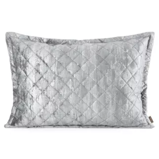 Poszewka na poduszkę 50x70 cm welwetowa srebrna, pikowana metoda hot press zdobiona błyszczącym przecieranym nadrukiem BLINK 43 Eurofirany Premium