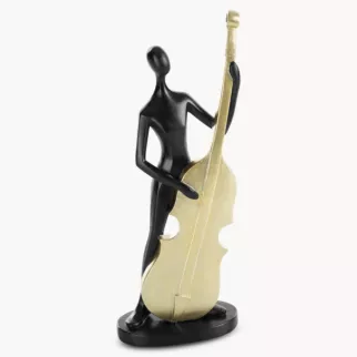 Figurka dekoracyjna mężczyzny z kontrabasem