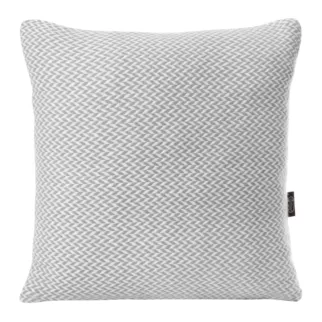 Poszewka na poduszkę 45x45 cm stalowo, biała z drobnym wzorem jodełki AKRYL 5