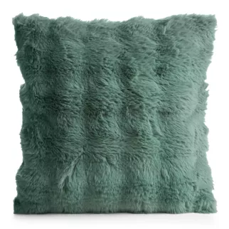 Poszewka na poduszkę 45x45 cm z futerka kolor szałwiowy zdobiona efektem 3D LILY