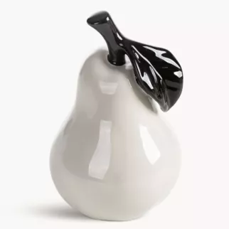 Figurka dekoracyjna kremowo, czarna gruszka 12x12x19 cm SIMON