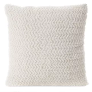 Poszewka na poduszkę 45x45 cm kremowa z miękkiej tkaniny z dodatkiem błyszczącej nici LARIS