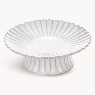 Patera ceramiczna dekoracyjna kremowo-beżowa z przecieranym wzorem w stylu eko średnica 23x8 cm AVRIL