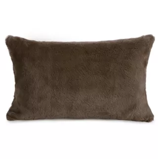 Poszewka na poduszkę 30x50 cm ciemnobrązowa z miękkiej futrzanej tkaniny NINA