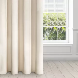 Zasłona jasnobeżowa z ekskluzywnego aksamitnego welwetu 290 g/m2 140x250 cm 10 szt. przelotek - RIA - Diva Line