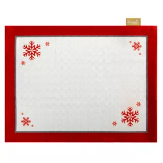 Komplet podkładek 4 szt biało, czerwony 30x40 cm welwetowy NOEL z motywem skandynawskim