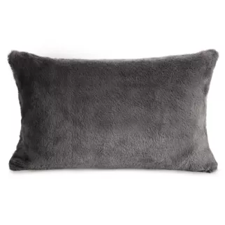 Poszewka na poduszkę 30x50 cm stalowa z miękkiej futrzanej tkaniny NINA