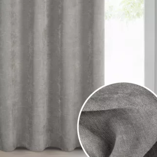 Zasłona stalowa z szenilowej tkaniny o strukturalnym splocie 140x250 cm przelotka - VANI