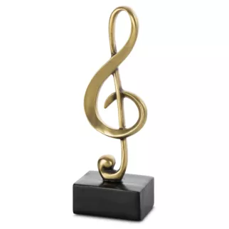 Figurka złoto-czarna w kształcie klucza wiolinowego 7x4x19 cm SONIK