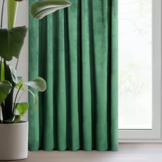 Zasłona welwetowa ciemnozielona gładka 140x300 cm taśma - PIERRE