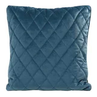 Poszewka na poduszkę 45x45 cm welwetowa, granatowa pikowana we wzór karo z ozdobną wypustką VELVET 27 Eurofirany Premium