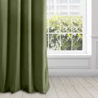 Zasłona welwetowa ciemnooliwkowa gładka 140x250 cm przelotka - PIERRE