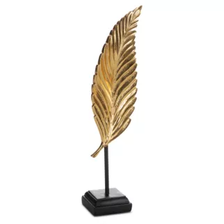 Figurka liść złoto-czarna 11x8x44 cm  LIFI