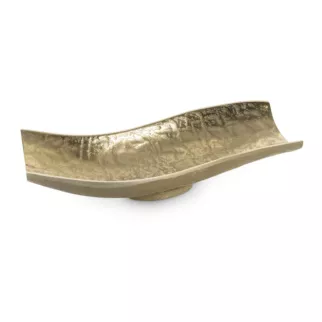 Metalowa patera PEDRO o falujących brzegach złota