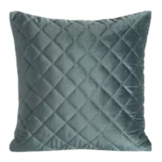 Poszewka na poduszkę 45x45 cm welwetowa ciemnomiętowa pikowana metodą tradycyjnego szycia RIA 1 Eurofirany Premium