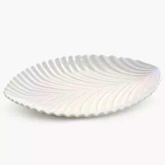 Patera dekoracyjna z wytłaczanym wzorem w perłowym odcieniu NELA