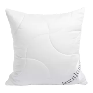 Poduszka 40 x 40 cm biała z wypełnieniem z lekkich kulek z włókna poliestrowego PLATINUM