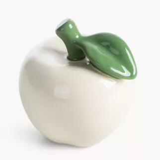 Figurka dekoracyjna kremowo, zielona jabłko 9x10 cm SIMON