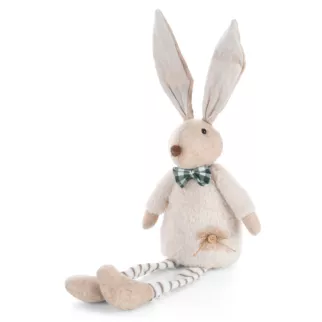 Figurka wielkanocna siedzącego zajączka w uroczej muszce