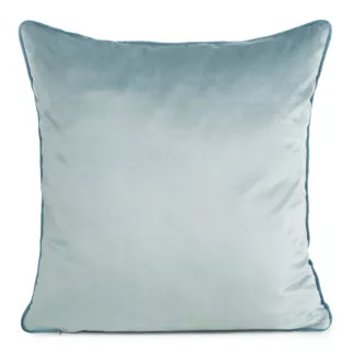 Poszewka na poduszkę 60x60 cm welwetowa kolor morski o delikatnym połysku z ozdobną lamówką GAJA 2