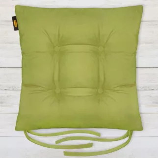 Poduszka na krzesło dwustronna 40 x 40 x 8 cm welurowa jasnozielona ADORE