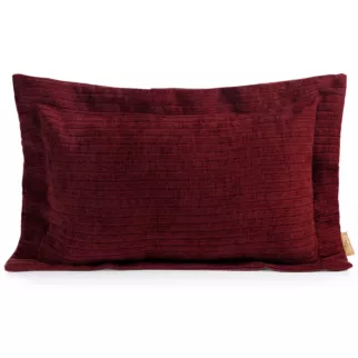 Poszewka na poduszkę  40x60 cm z szenilowej tkaniny bordowa o widocznym ozdobnym splocie Eva Minge Elegan