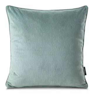 Poszewka na poduszkę 40x40 cm z miękkiego welwetu niebieska z falującym wytłaczanym wzorem LILI