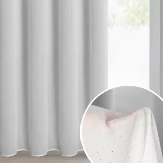 Firana biała z tkaniny szyfonowej zdobiona w dolnej części lśniącymi diamencikami 140x250 cm przelotka ARIADNA