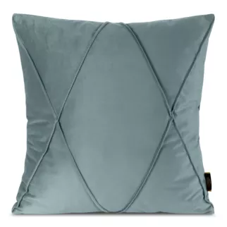 Poszewka na poduszkę 45x45 cm welwetowa jasnoniebieska z geometrycznym przeszywanym wzorem NALA 1 Eurofirany Premium