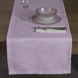 Bieżnik na stół jasnofioletowy 40x140 cm SUMMER 11 z gładkiej i miękkiej tkaniny