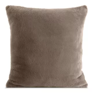 Poszewka na poduszkę 45x45 cm beżowa z miękkiej futrzanej tkaniny NINA
