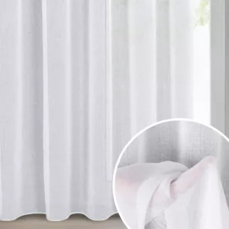 Firana biała z gładkiej matowej etaminy 350x250 cm taśma ELPIDIA