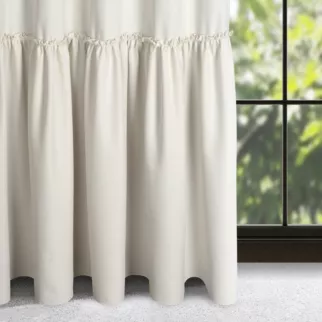 Zasłona naturalna z falbaną z tkaniny o płóciennym splocie 140x250 cm taśma - LENA