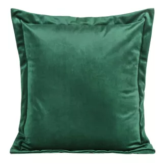 Poszewka na poduszkę 45x45 cm welwetowa ciemnozielona z ozdobnymi brzegami RIA Diva Line