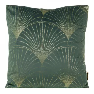 Poszewka na poduszkę 45x45 cm welwetowa kolor ciemnomiętowy ze złotym nadrukiem BLINK 21