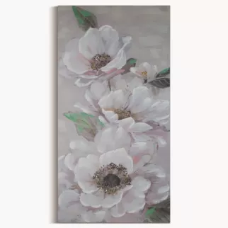 Obraz FLOWERY  ręcznie malowany na płótnie kwiat podkreślony lśniącymi akcentami