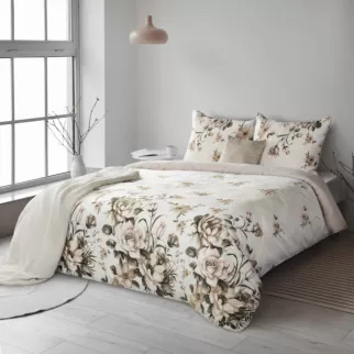 Pościel 220x200 cm bawełniana kolor jasnokremowy, beżowy z wzorem kwiatowym SPRING 41