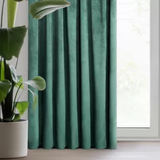 Zasłona welwetowa ciemnoturkusowa gładka 140x300 cm taśma - PIERRE